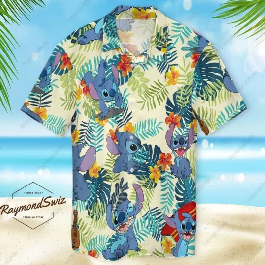 Discover Halloween Stitch Hawaiian Shirt for Men and Women