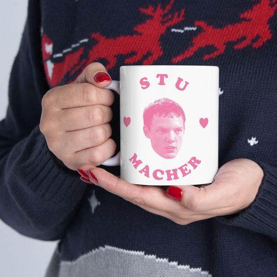 Discover Stu Macher Pink Heart Ceramic Mug, (11oz, 15oz), Stu Macher mug