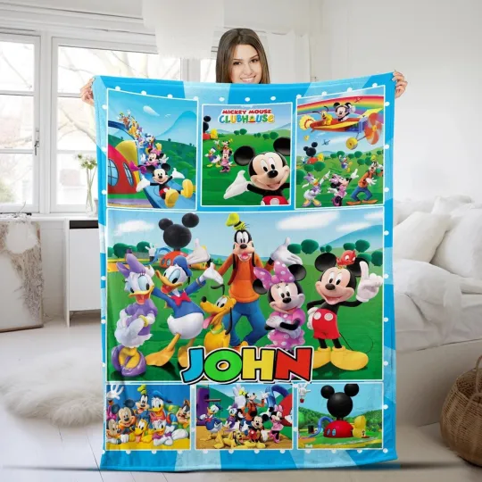 Discover Personalized Mickey And Friends Blanket, Disney Cartoon Fleece Blanket