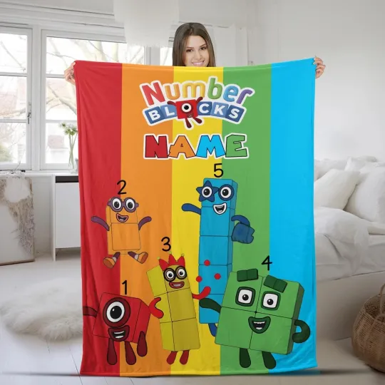 Discover Numberblocks Blanket, Personalized Numberblocks Fleece Blanket