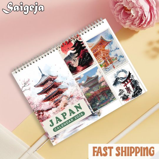 Discover Japan Wall Calendar 2026, Travel Calendar 2026 Japan Monthly Wall Calendar - Illustrated 12 Month Travel Gift & Home Decor, Japan Lover Gift