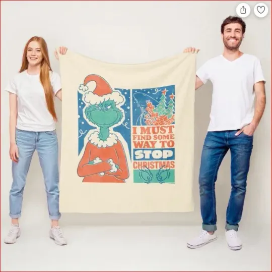 Discover funny character | Stop Christmas Vintage Graphic Fleece Blanket