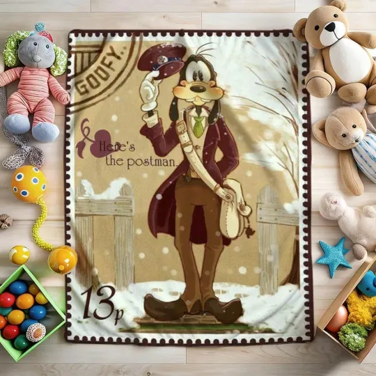 Discover Disney Cute Goofy Christmas Fleece Blanket Sofa HomeDecor 5