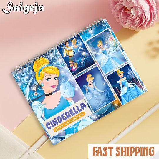 Discover Cinde Disney Calendar 2026, Classic Princess Wall Calendar, Gift for Disney Fans