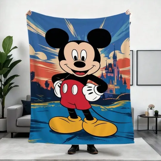 Discover Disney Mickey Christmas Fleece Blanket Sofa HomeDecor 4