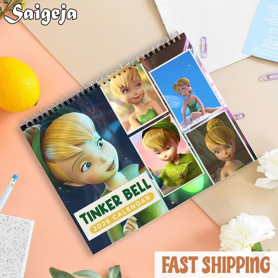 Discover Tinker Bell Disney Calendar 2026, Peter Pan Fairy Wall Calendar, Disney Princess Tinkerbell Art, Gift for Disney Fans