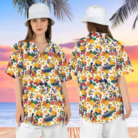 Discover Mickey and Friends Cruise Hawaiian Shirt for Men and Women