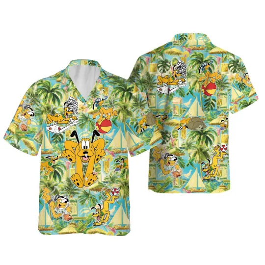 Discover Pluto Dog Hello Summer Let's Have Fun Beach Vibes Hawaiian Shirt