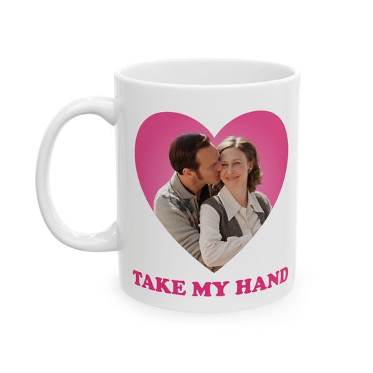 Discover Ed and Lorraine Warren Take My hand mug, Patrick Wilson as Ed Warren mug, Vera Farmiga as Lorraine Warren mug