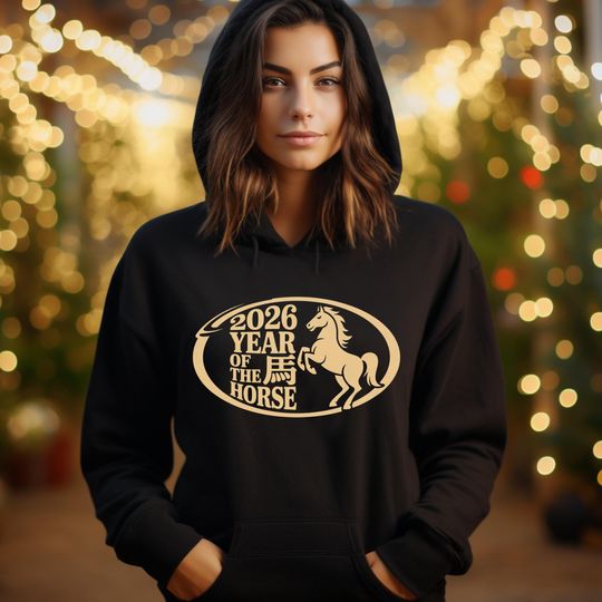 Discover Year of the Horse 2026 Hoodie, Adult Hoodie, Youth Hoodie, Kids New Year, Holiday, Family Matching Outfits, Chinese Zodiac