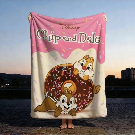 Discover Disney Cute Chip&Dale Fleece Blanket Sofa HomeDecor 7