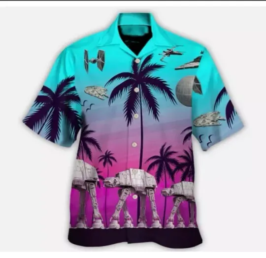 Discover Star Wars At - At Walkers Palm Tree Summer Beach 3D HAWAII SHIRT Us Size
