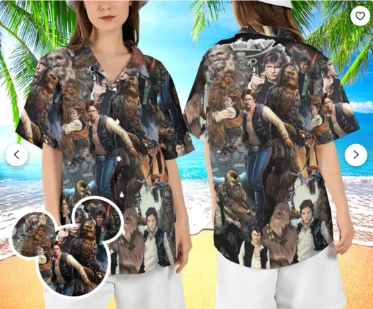 Han Solo Chewbacca Hawaiian Shirt for Men and Women