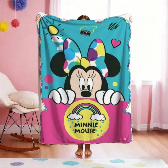 Discover Disney Cute Minnie Mouse  Christmas Fleece Blanket Sofa HomeDecor 5