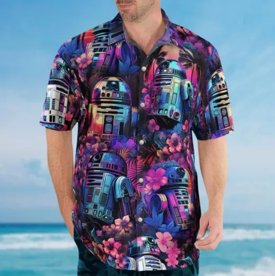 R2D2 Star Wars Magic Kingdom Hawaiian Shirt for Men and Women
