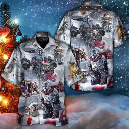 Discover Christmas Star Wars Celebrates The Holidays With The Mandalorian HAWAII SHIRT