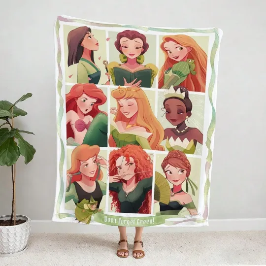 Discover Disney Princess And Friends Christmas Fleece Blanket Sofa HomeDecor