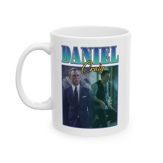 Discover Daniel Craig Ceramic Mug, (11oz, 15oz), Daniel Craig retro rock style mug