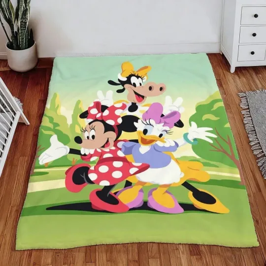 Discover Disney Fuzzy Minnie And Friends Fleece Blanket Decor Home  Sofa 21