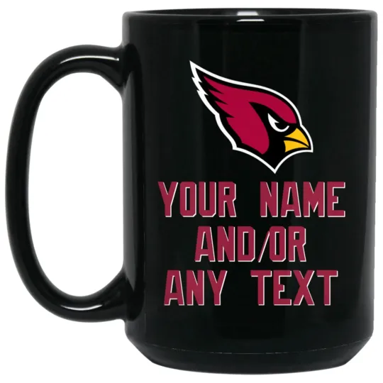 Discover Custom Personalized Arizonna Cardinals Black Ceramic Coffee Mug Cup