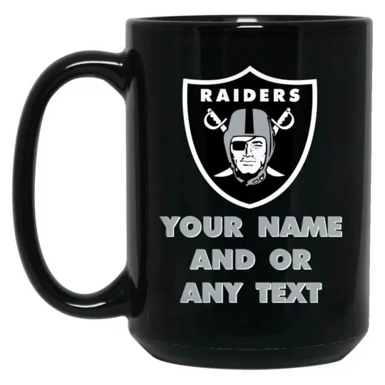 Custom Personalized Las Vegas Raiders Black Ceramic Coffee Mug Cup
