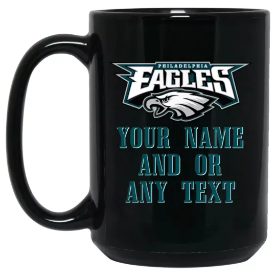 Discover Custom Personalized Philadelphia Eagles Black Ceramic Coffee Mug Cup