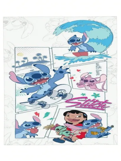 Discover Disney Stitch And His Friends Super Fleece Blanket Decor Home 17