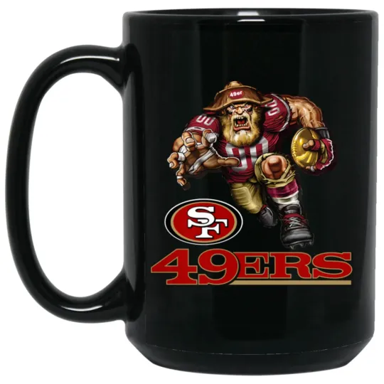 San Francisco 49ers Logo Miner Player Black Ceramic Coffee Mug Cup