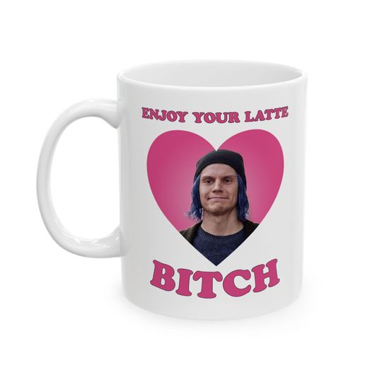 Discover Evan Peters Enjoy Your Latte Mug, Funny Kitchen & Dining Mug