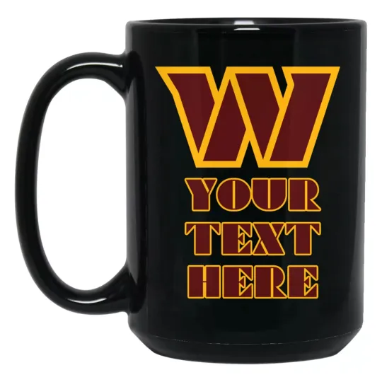 Custom Personalized Washington Commanders Black Ceramic Coffee Mug Cup