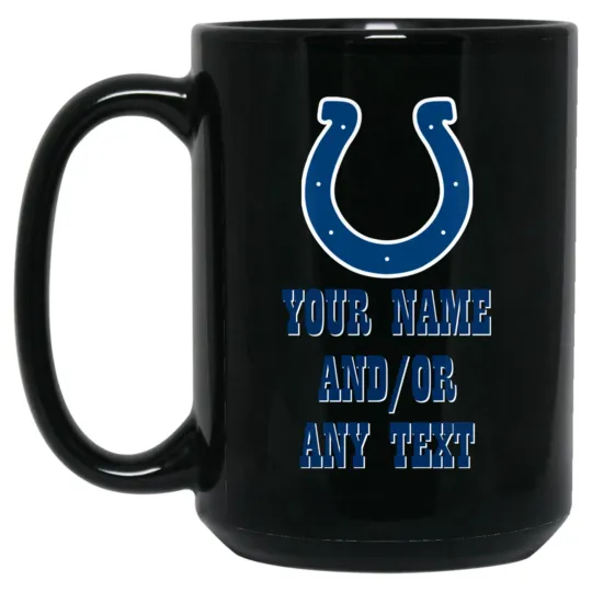 Discover Custom Personalized Indianapolis Colts Black Ceramic Coffee Mug Cup