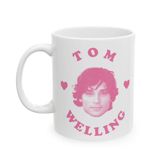 Discover Tom Welling Pink Heart Ceramic Mug 11oz and 15oz Kitchen & Dining