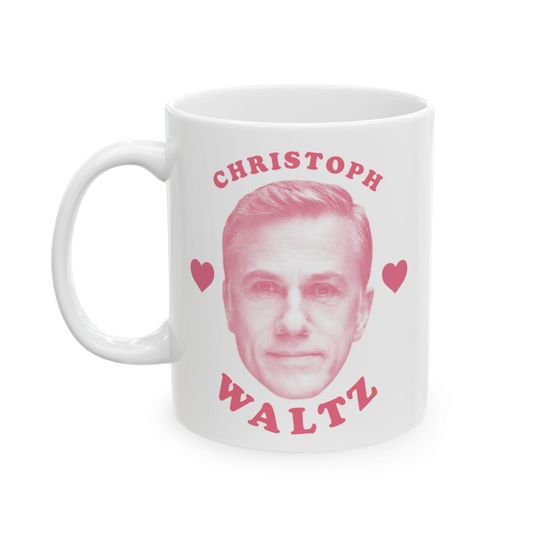 Discover Christoph Waltz Pink Heart Ceramic Mug, (11oz, 15oz), Christoph Waltz mug