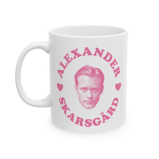 Discover Alexander Skarsgrd Pink Heart Ceramic Mug, (11oz, 15oz), Alexander Skarsgrd mug