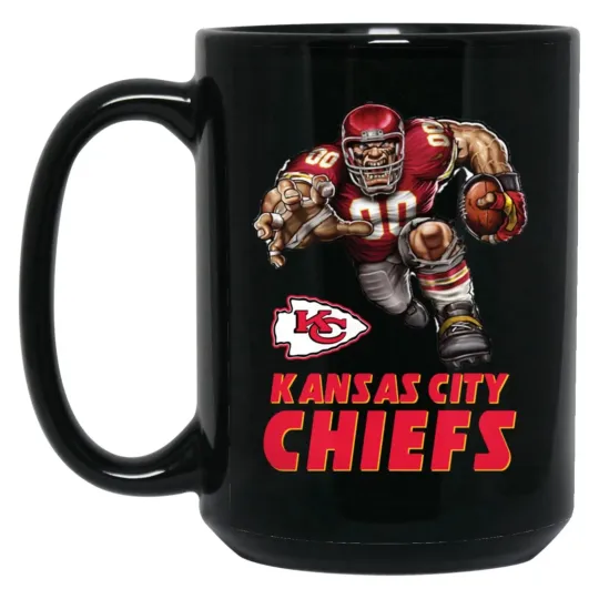 Kansas City Chiefs Player Logo Wordmark Black Ceramic Coffee Mug Cup