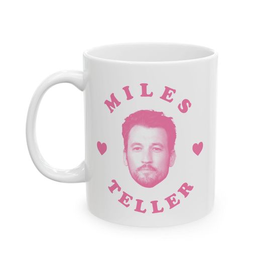 Discover Miles Teller Pink Heart Ceramic Mug, (11oz, 15oz), Miles Teller mug