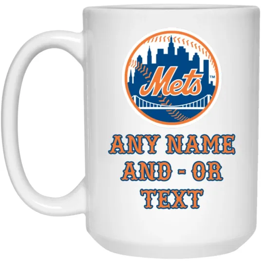 Discover Custom Personalized New York Mets V3 White Ceramic Coffee Mug Cup