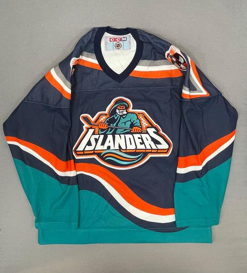 Discover Vintage 90s NewYork Islanders Fisherman Jersey with Lighthouse Shoulder Patches, CCM tag, Large