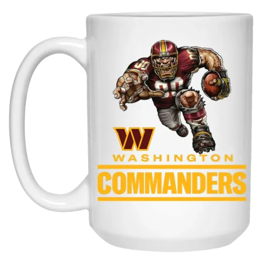 Washington Commanders Player Logo Wordmark White Ceramic Coffee Mug Cup