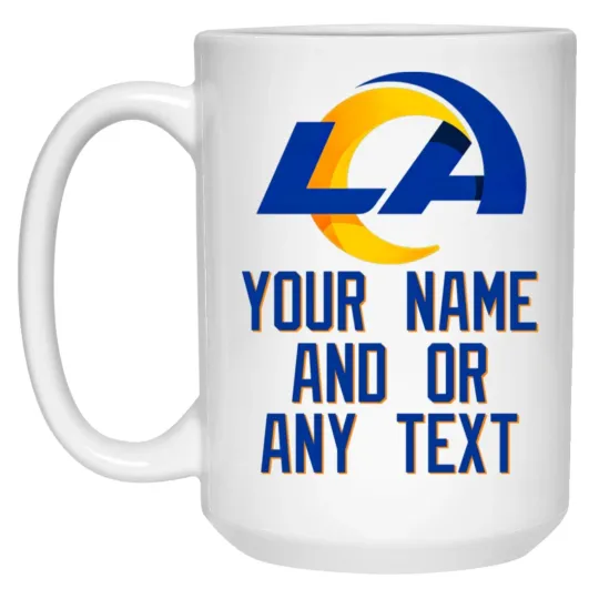 Discover Custom Personalized Los Angeles Rams White Ceramic Coffee Mug Cup