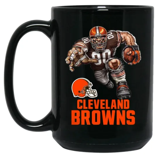 Cleveland Browns Player Logo Wordmark Black Ceramic Coffee Mug Cup