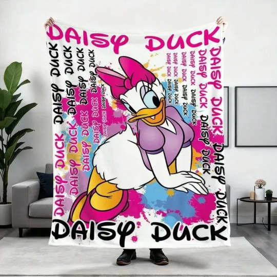 Discover Disney Cute Daisy Christmas Fleece Blanket Sofa HomeDecor 7