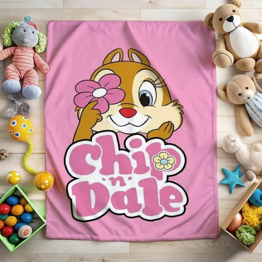 Discover Disney Cute Chip&Dale Fleece Blanket Sofa HomeDecor 6