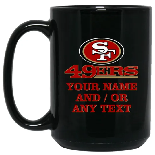 Custom Personalized San Francisco 49ers v1 Black Ceramic Coffee Mug Cup
