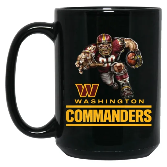 Washington Commanders Player Logo Wordmark Black Ceramic Coffee Mug Cup