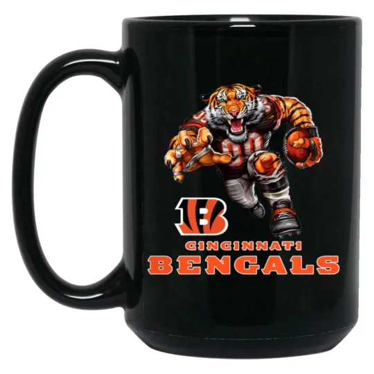 Discover Cincinnati Bengals Player Logo Wordmark Black Ceramic Coffee Mug Cup