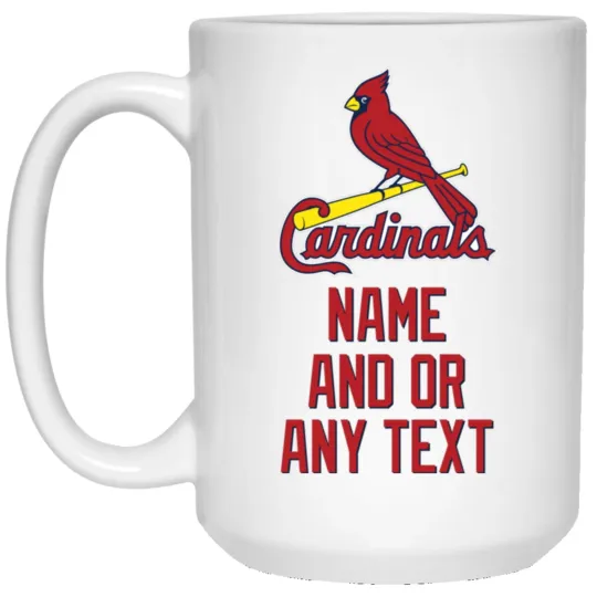 Discover Custom Personalized St Louis Cardinals RD-BLK White Ceramic Coffee Mug Cup