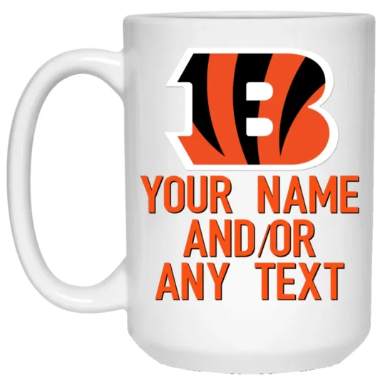 Discover Custom Personalized Cincinnati Bengals White Ceramic Coffee Mug Cup