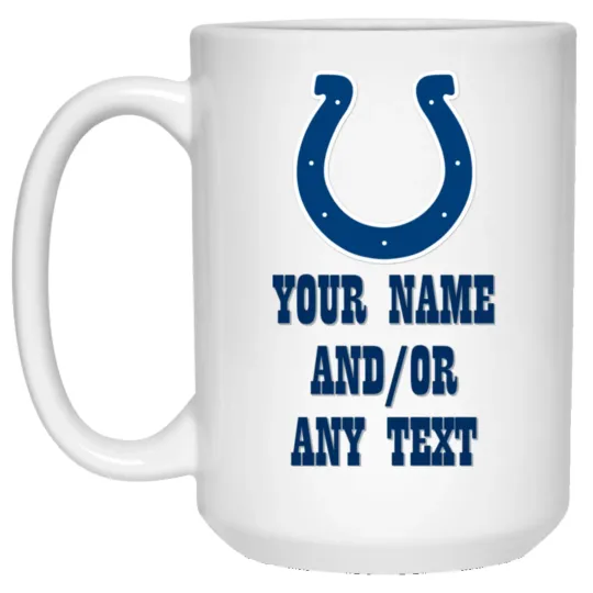 Custom Personalized Indianapolis Colts White Ceramic Coffee Mug Cup