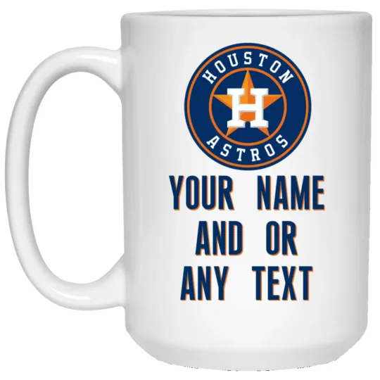 Custom Personalized Houston Astros White Ceramic Coffee Mug Cup